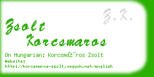 zsolt korcsmaros business card